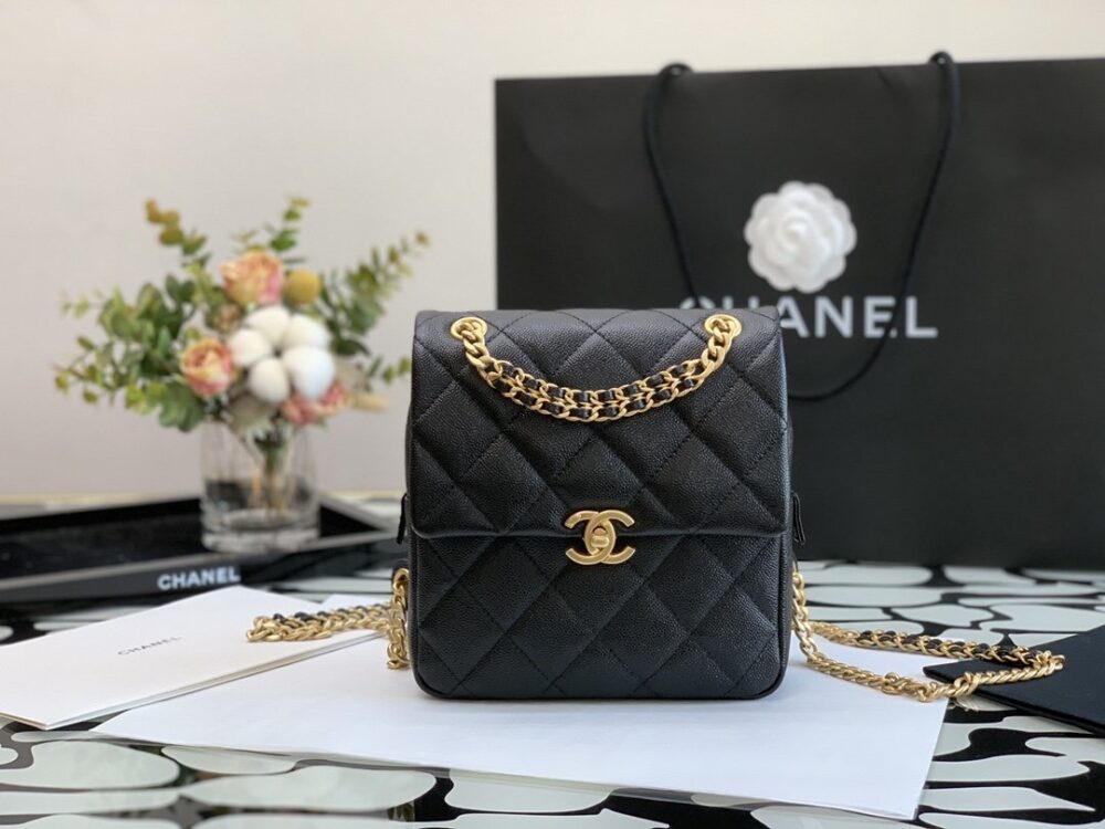 CHANEL CC MINI FLAP BACKPACK BLACK 20CM - Image 2