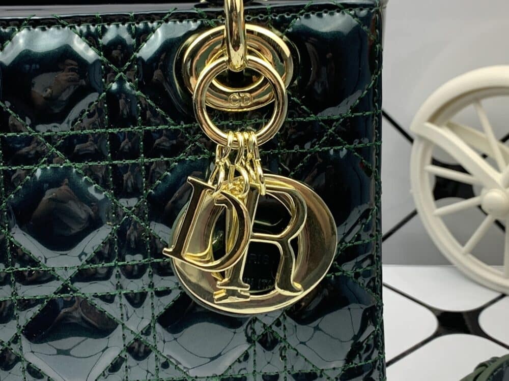 Alternative view of DIOR MEDIUM LADY BLUSH CANNAGE BAG DARK GREEN 20CM