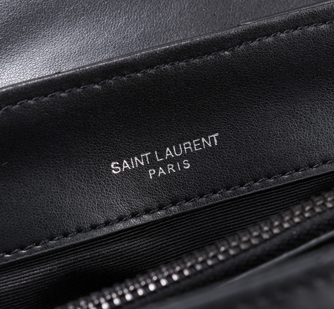 SAINT LAURENT LOULOU SMALL CHAIN BAG IN MATELASSÉ Y BLACK NOIR 23CM 494699DV7281000 - Image 2