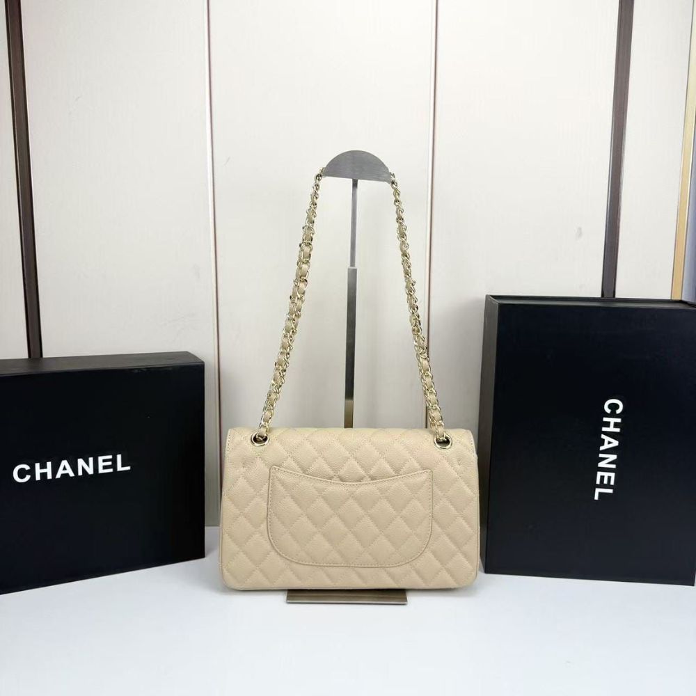 Chanel Medium Classic Double Flap Bag Beige 25Cm A01113 Y04059 NZG77 - Image 4