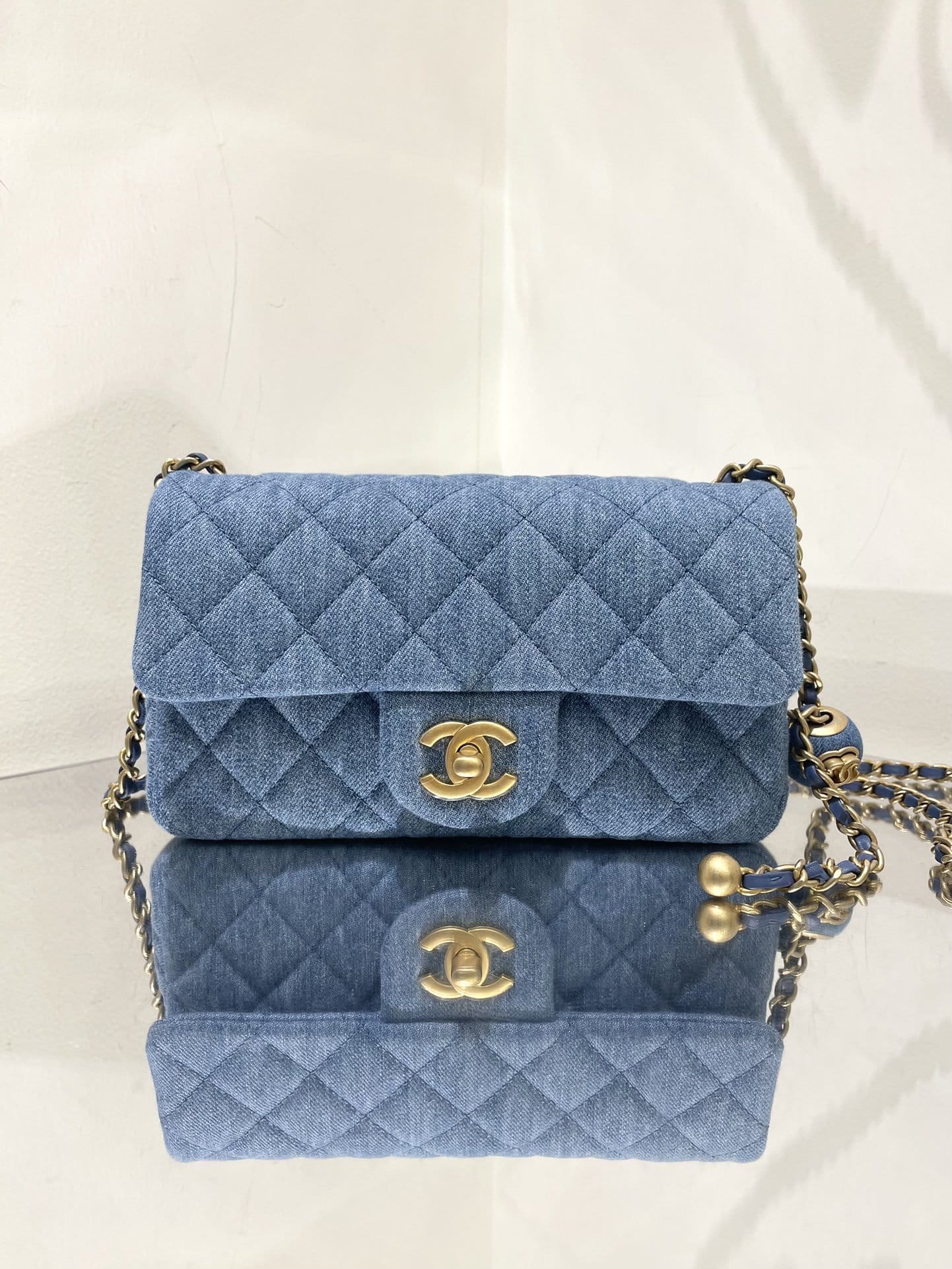 CHANEL DENIM RECTANGULAR CRUSH GHW 20CM - Image 2
