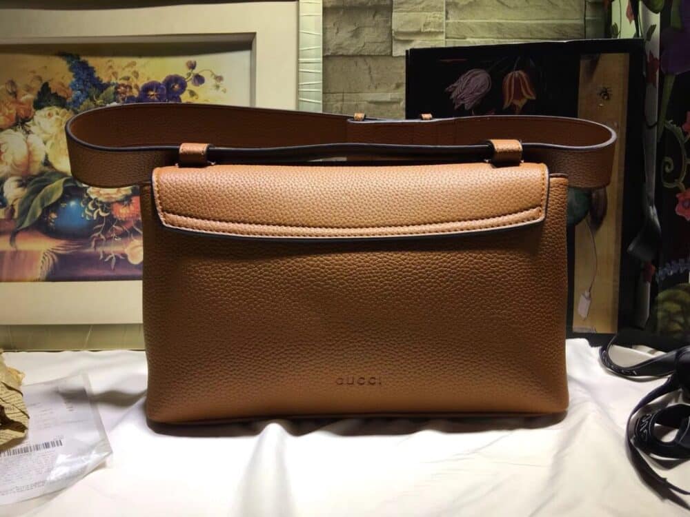 GUCCI GG MARMONT LEATHER SHOULDER BAG BROWN 28CM - Image 5