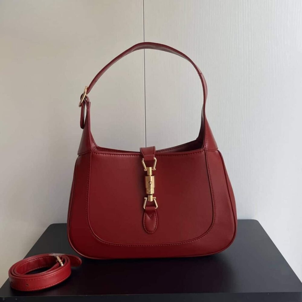 Alternative view of GUCCI JACKIE 1961 MEDIUM SHOULDER BAG RED LEATHER 27CM 636709 10O0G 6638