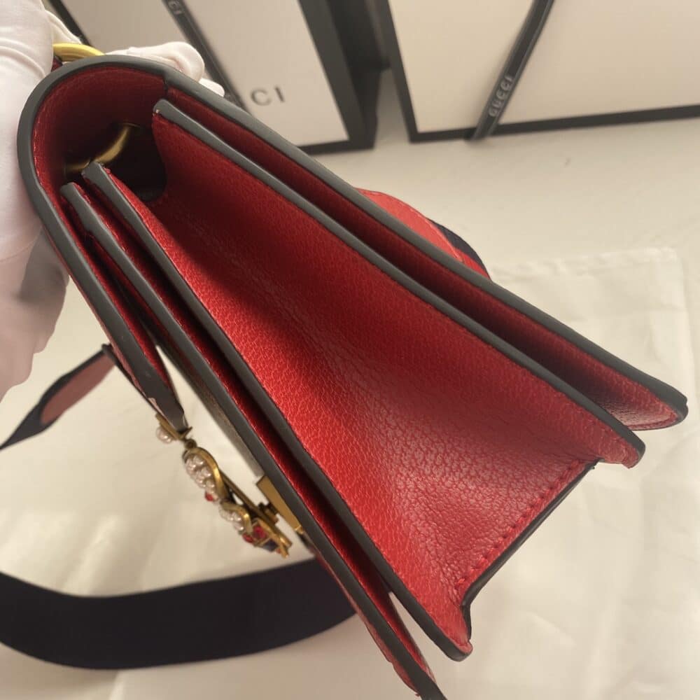 GUCCI QUEEN MARGARET GG SMALL TOP HANDLE BAG RED 25.5CM - Image 4