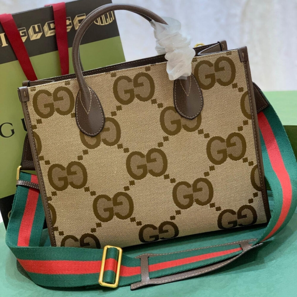 Alternative view of Gucci Tote Bag With Jumbo GG Camel Ebony 31Cm 678839 UKMDG 2570