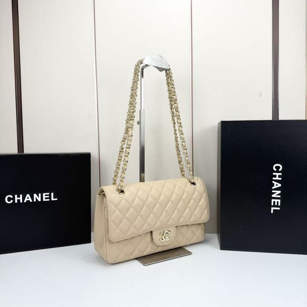 Chanel Medium Classic Double Flap Bag Beige 25Cm A01113 Y04059 NZG77 - Image 3
