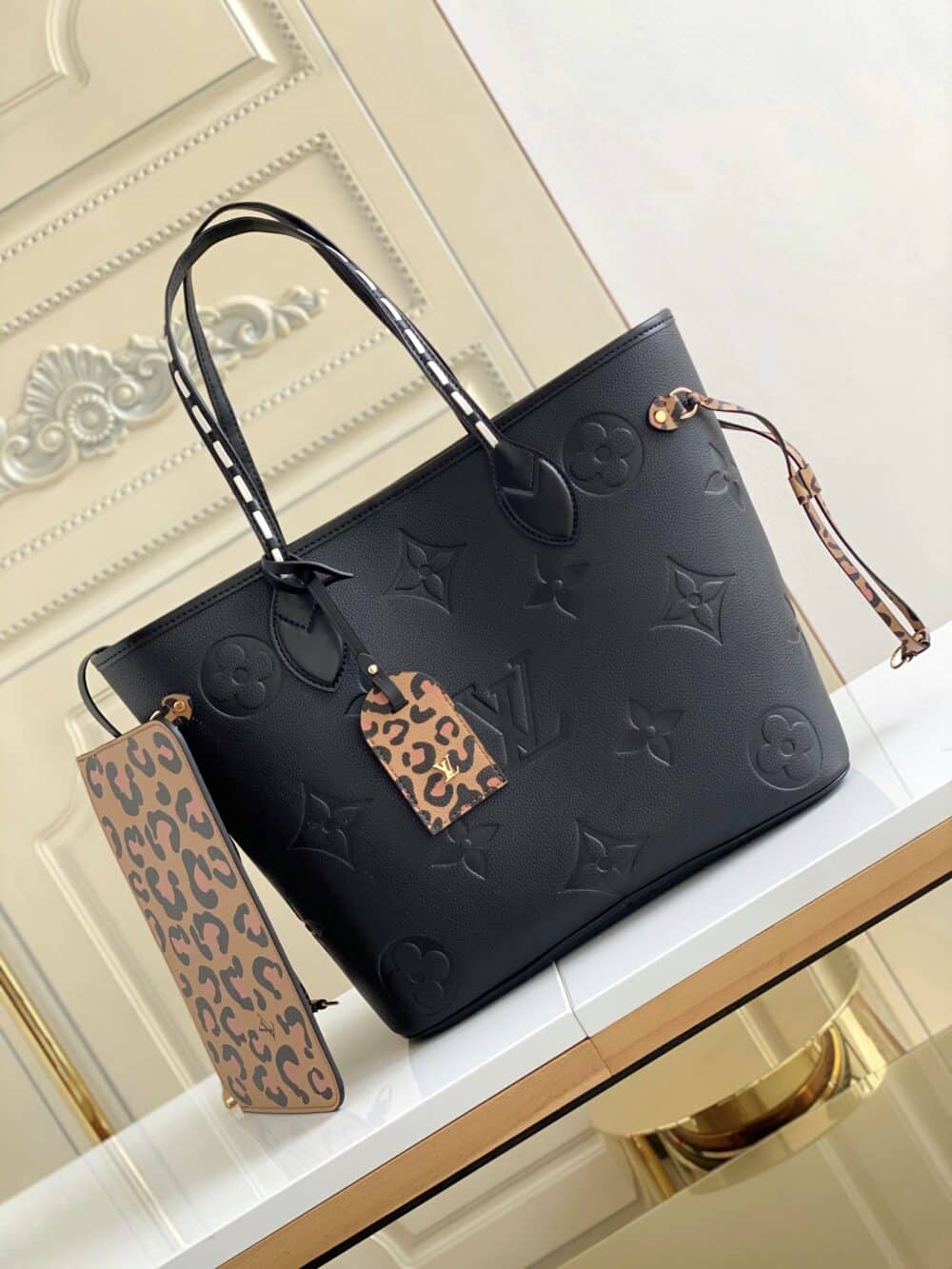 LOUIS VUITTON BOLSA NEVERFULL MM BLACK 31CM M45856 - Image 8
