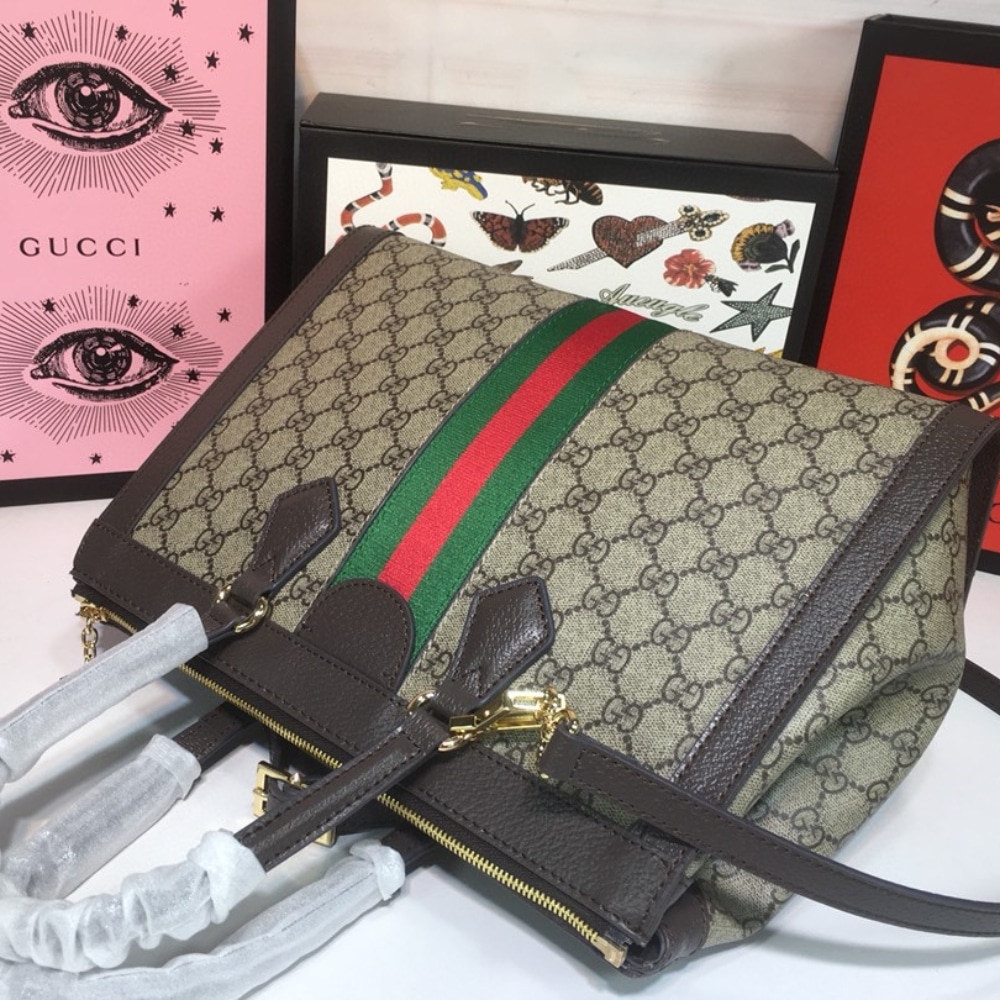 GUCCI OPHIDIA LARGE TOTE BAG BEIGE EBONY 33CM 524537 K05NB 8745 - Image 4