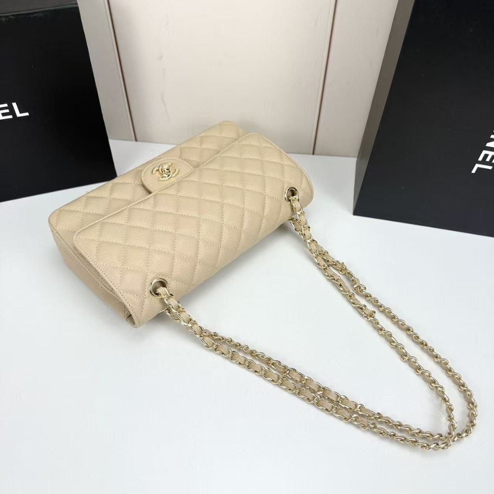 Chanel Medium Classic Double Flap Bag Beige 25Cm A01113 Y04059 NZG77 - Image 5