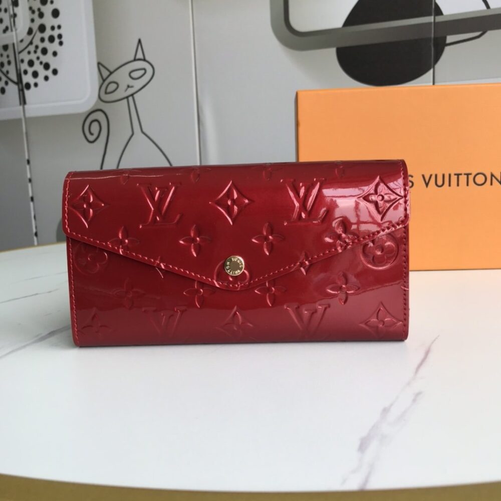 LOUIS VUITTON SARAH MONOGRAM WALLET RED 19CM - Image 10