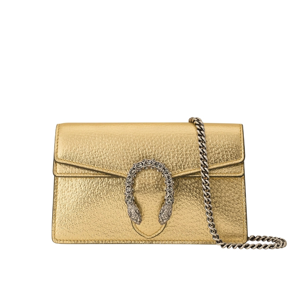 GUCCI WOMEN'S DIONYSUS MINI BAG GOLD LAME 16CM 476432 1TRBN 8089