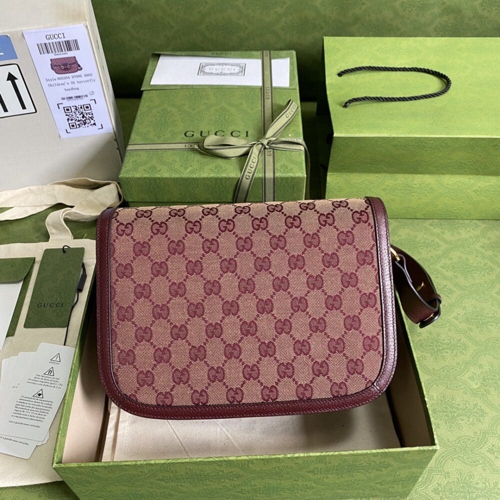 GUCCI HORSEBIT 1955 ORIGINAL GG SHOULDER BAG BURGUNDY 25CM 602204 9Y9NG 9865 - Image 8
