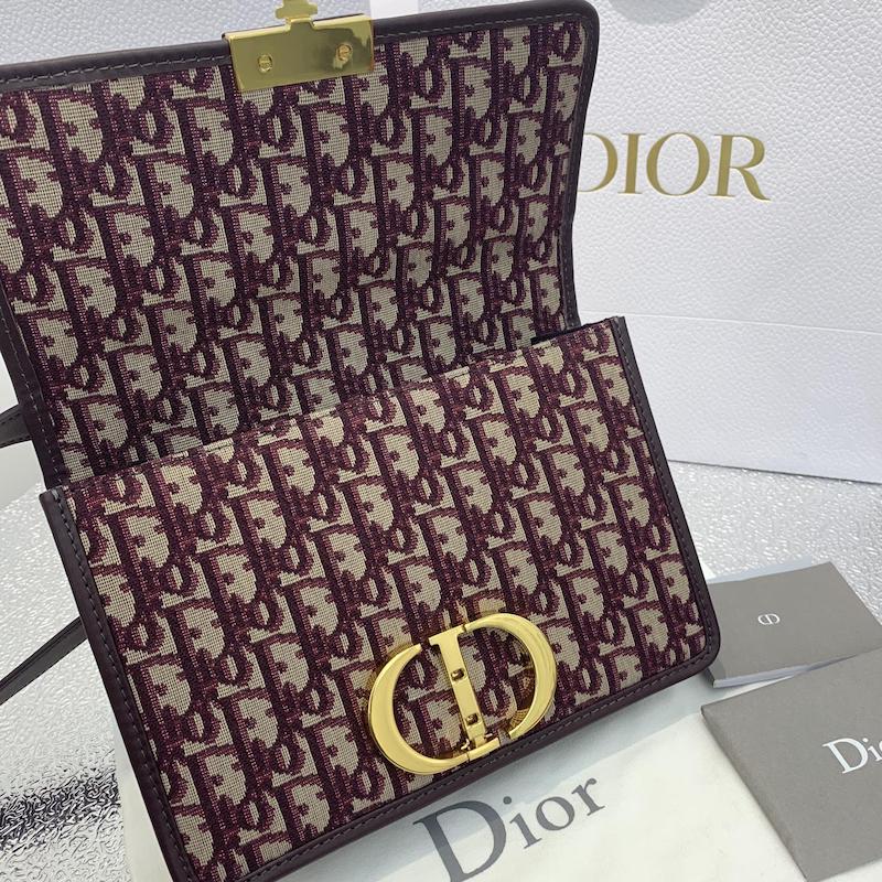 Alternative view of DIOR 30 MONTAIGNE BOX BURGUNDY DIOR OBLIQUE JACQUARD 24CM M9203UTZQ M974
