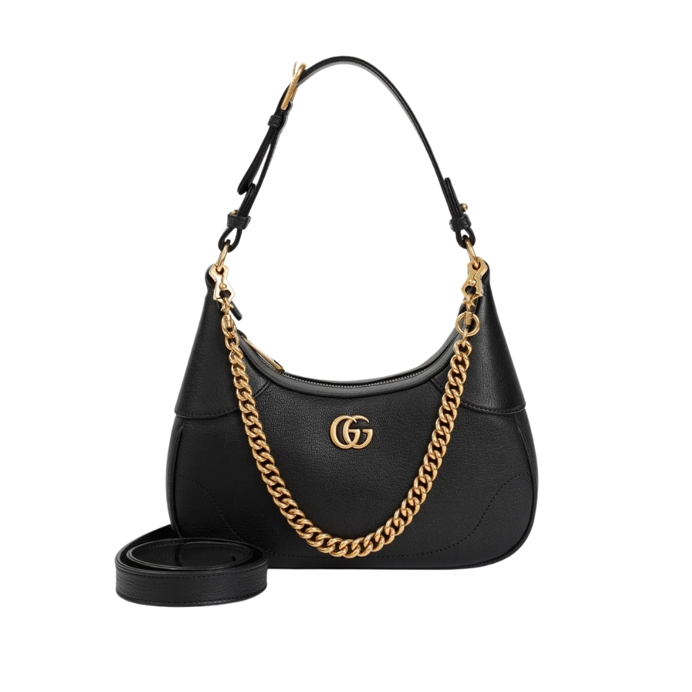 GUCCI APHRODITE SMALL SHOULDER BAG IN BLACK 25CM 731817 AAA9F 1000