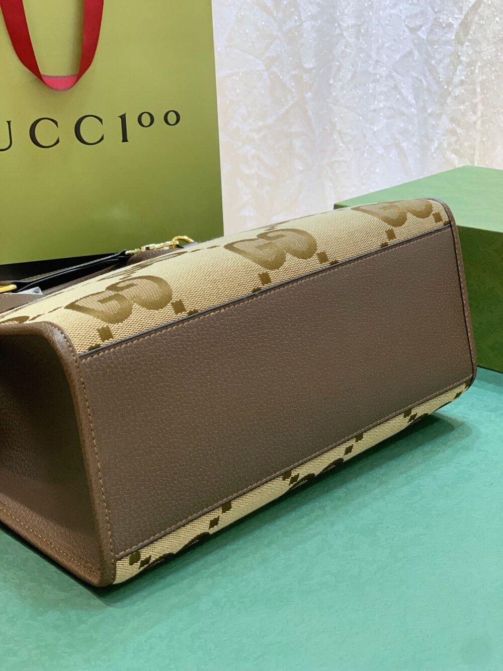 GUCCI TOTE BAG WITH JUMBO GG CAMEL 31CM  678839 UKMDG 2570 - Image 2