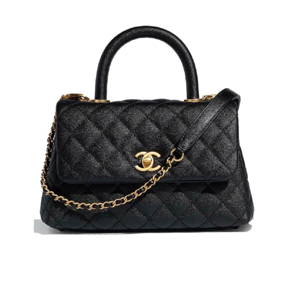 CHANEL MEDIUM COCO FLAP BAG WITH TOP HANDLE 26CM