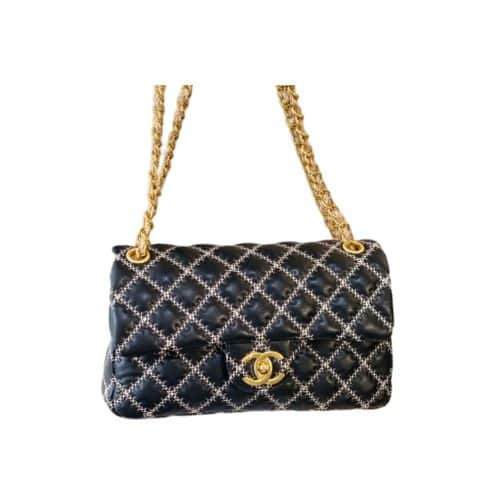 CHANEL CLASSIC CAVIAR BLACK WITH GOLD HARDWARE 25CM