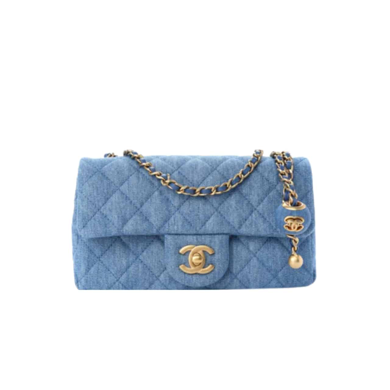 CHANEL DENIM RECTANGULAR CRUSH GHW 20CM