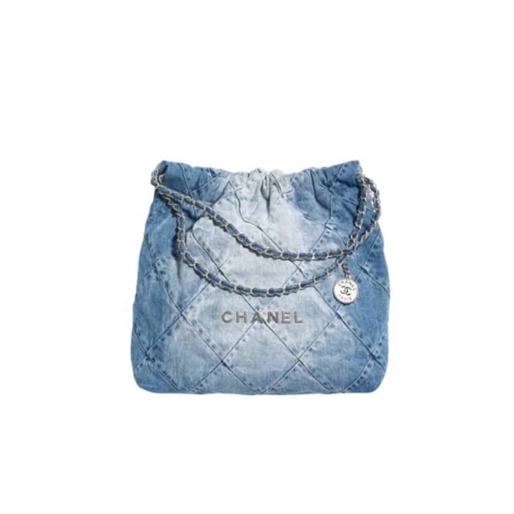 CHANEL 22 HANDBAG WASHED DENIM 41CM AS3261 B10439 NM981