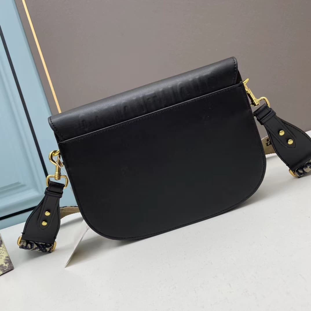 DIOR LARGE BOBBY BAG BLUE DIOR OBLIQUE EMBROIDERY BLACK 27CM M9320UMOB M941 + LEATHER STRAP - Image 8