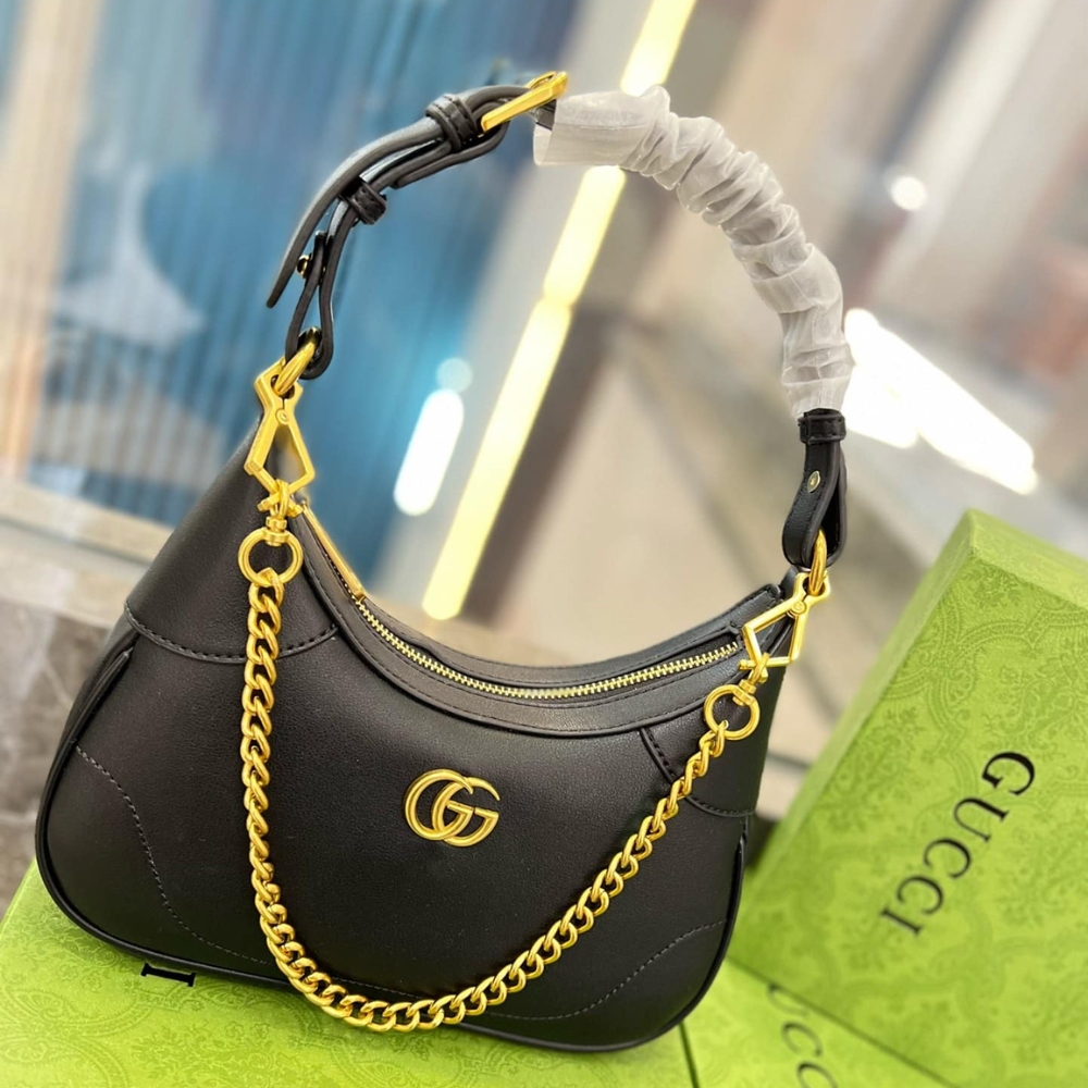 Alternative view of GUCCI APHRODITE SMALL SHOULDER BAG IN BLACK 25CM 731817 AAA9F 1000