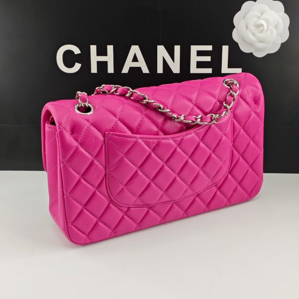 Chanel Classic Medium Flap Bag With Silver Hardware Pink 25Cm - Image 4