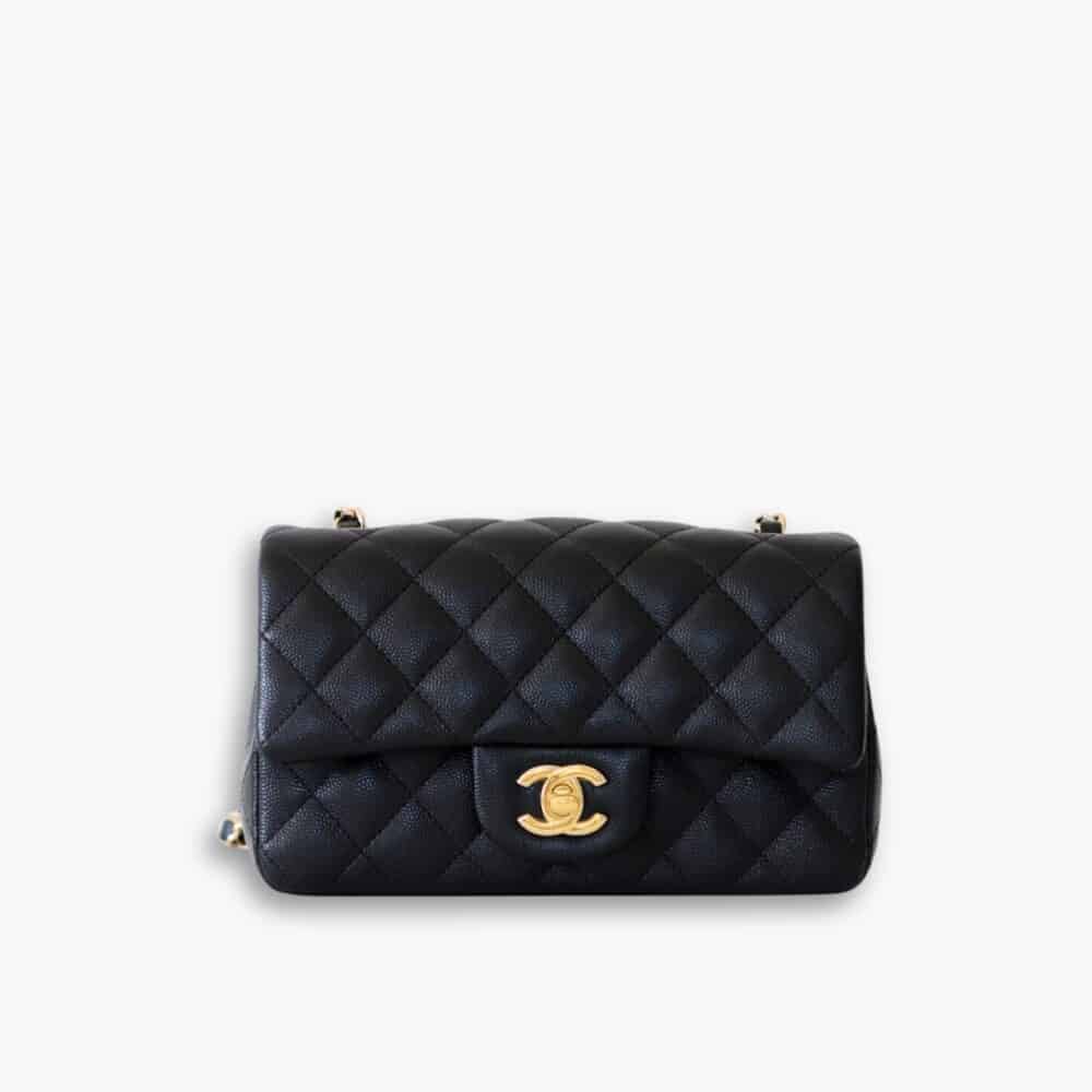 CHANEL CLASSIC FLAP CAVIAR BLACK CROSSBODY BAG 20CM