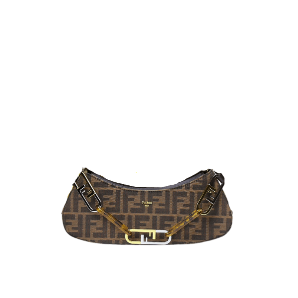 FENDI O’LOCK SWING SHOULDER BAG DARK BROWN 32CM