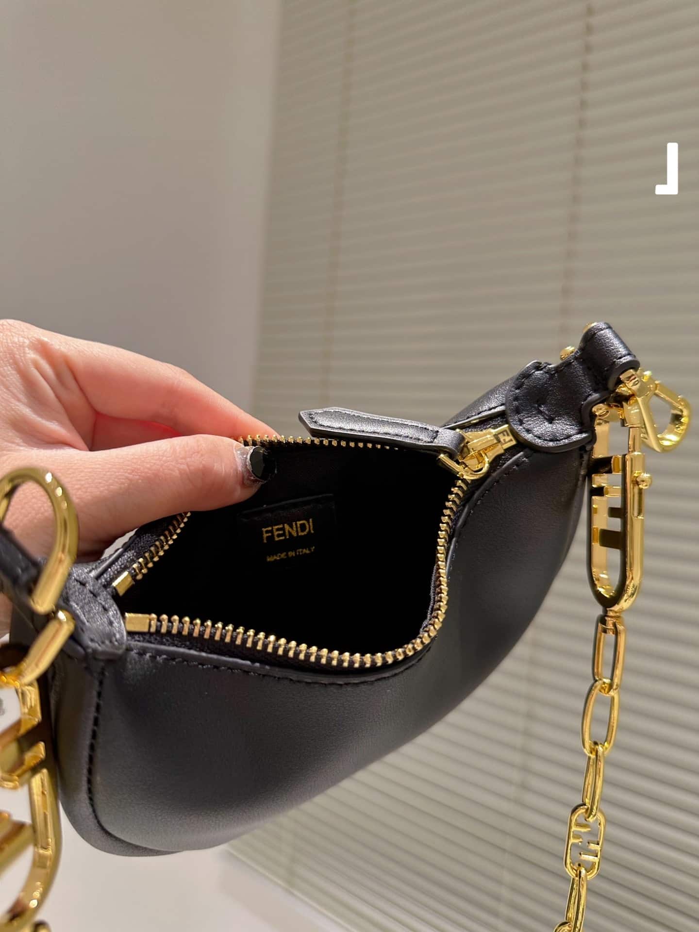 FENDI NANO FENDIGRAPHY BLACK LEATHER CHARM 19CM 7AS089A5DYF1HEJ - Image 10