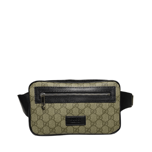 GUCCI LEATHER BELT BAG BROWN MONOGRAM 24CM 474293