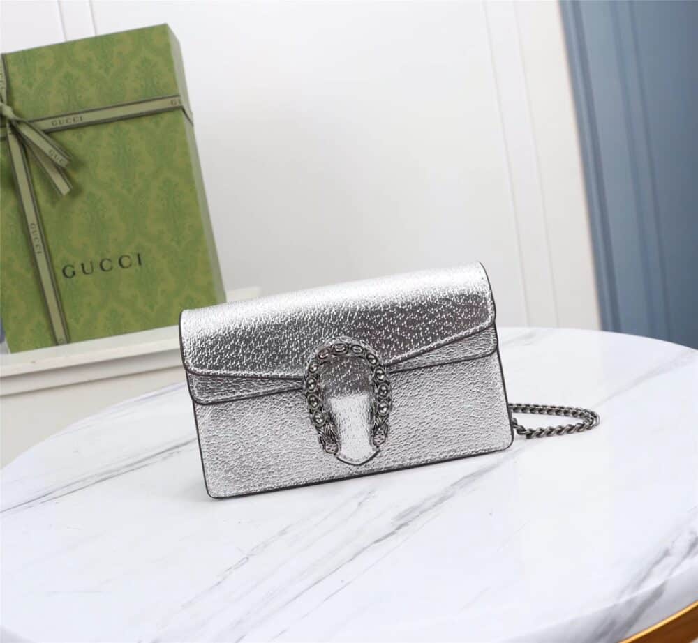 GUCCI WOMEN'S DIONYSUS SUPER MINI CROSSBODY BAG SILVER 16CM 476432 1TRBN 8173 - Image 10