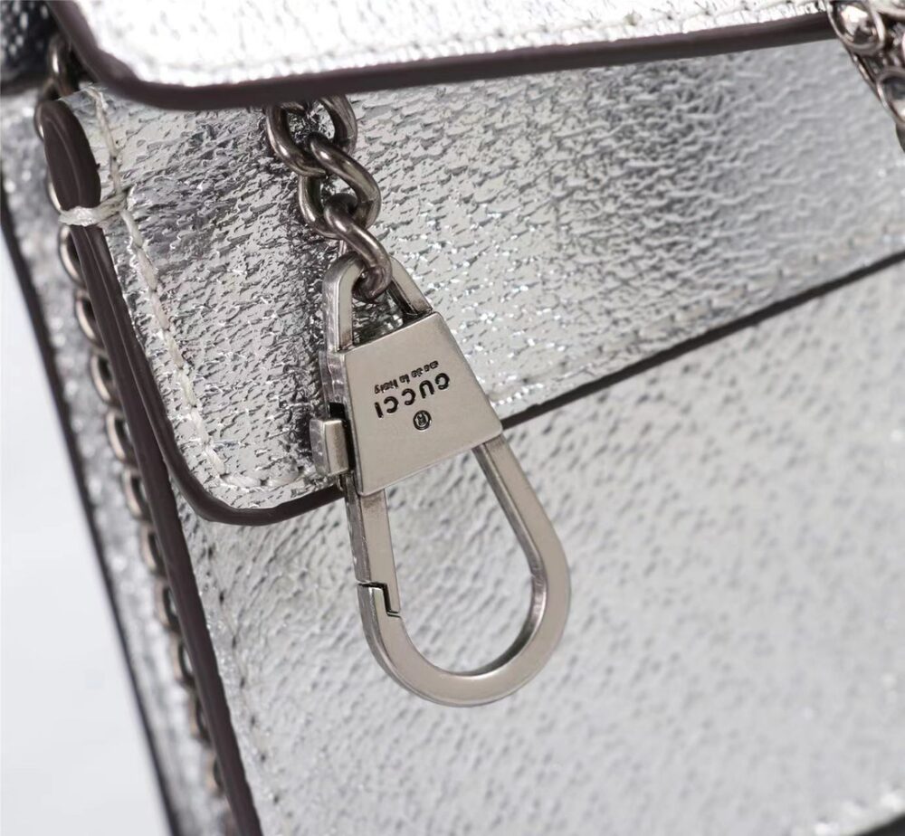 GUCCI WOMEN'S DIONYSUS SUPER MINI CROSSBODY BAG SILVER 16CM 476432 1TRBN 8173 - Image 5