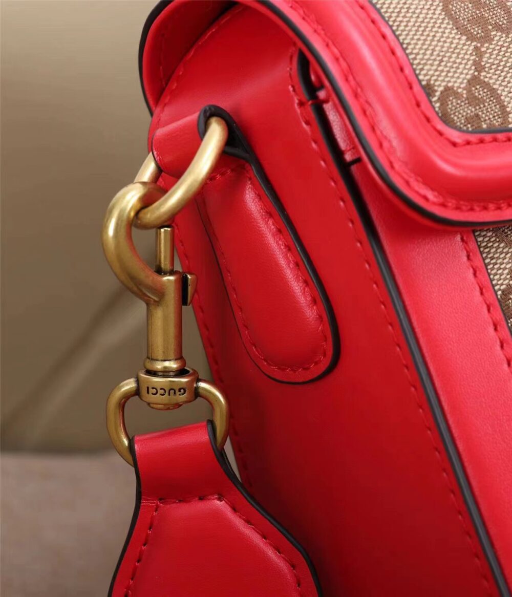 GUCCI LADY WEB ORIGINAL GG CANVAS WITH RED LEATHER TRIM 25CM - Image 6