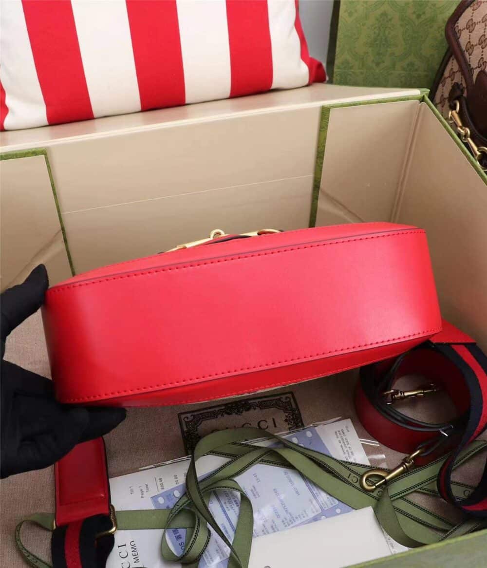 GUCCI LADY WEB ORIGINAL GG CANVAS WITH RED LEATHER TRIM 25CM - Image 7