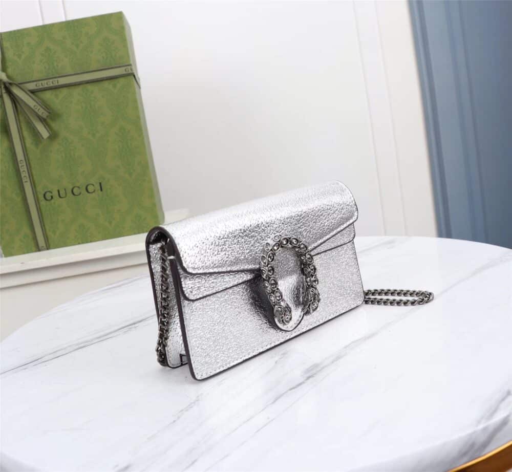 GUCCI WOMEN'S DIONYSUS SUPER MINI CROSSBODY BAG SILVER 16CM 476432 1TRBN 8173 - Image 8