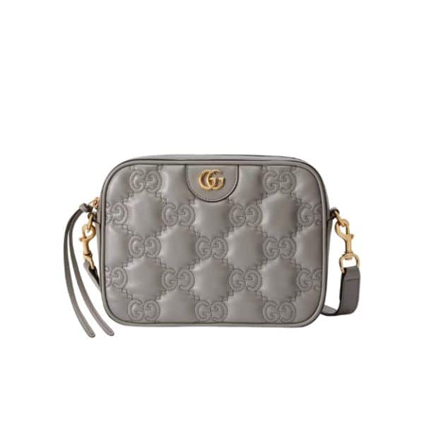 GUCCI GG MATELASSE LEATHER SMALL BAG GREY 702234 UM8HG 1563