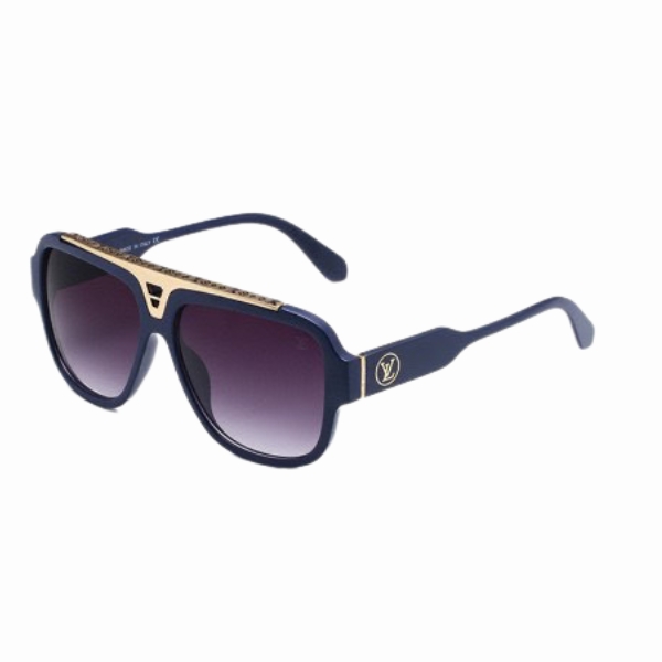 LOUIS VUITTON BLUE WITH GOLD METAL SUNGLASSES