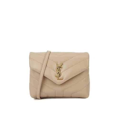 SAINT LAURENT LOULOU TOY STRAP BAG IN QUILTED Y LEATHER BEIGE 678401DV7072721