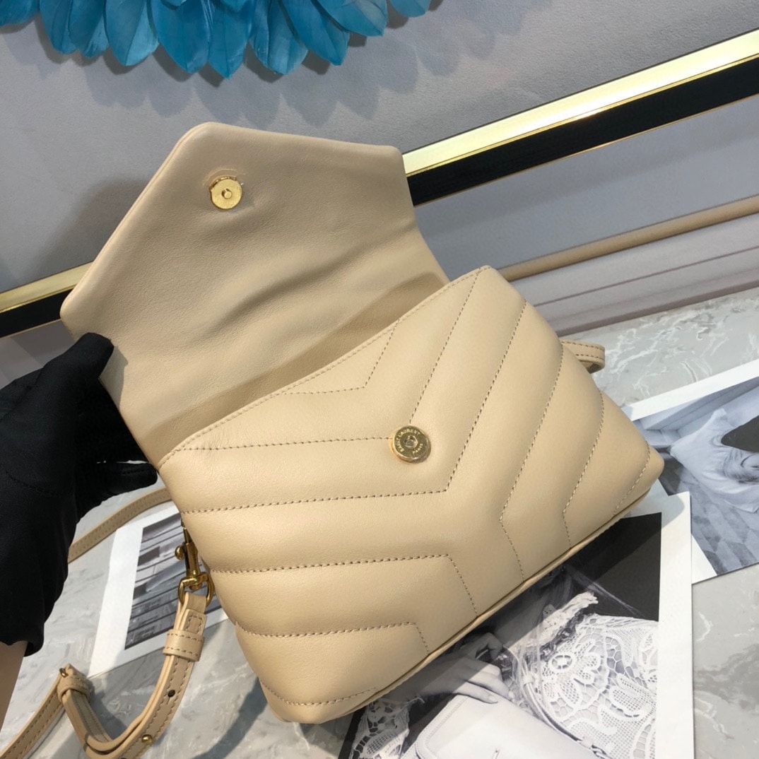 SAINT LAURENT LOULOU TOY STRAP BAG IN QUILTED Y LEATHER BEIGE 678401DV7072721 - Image 3