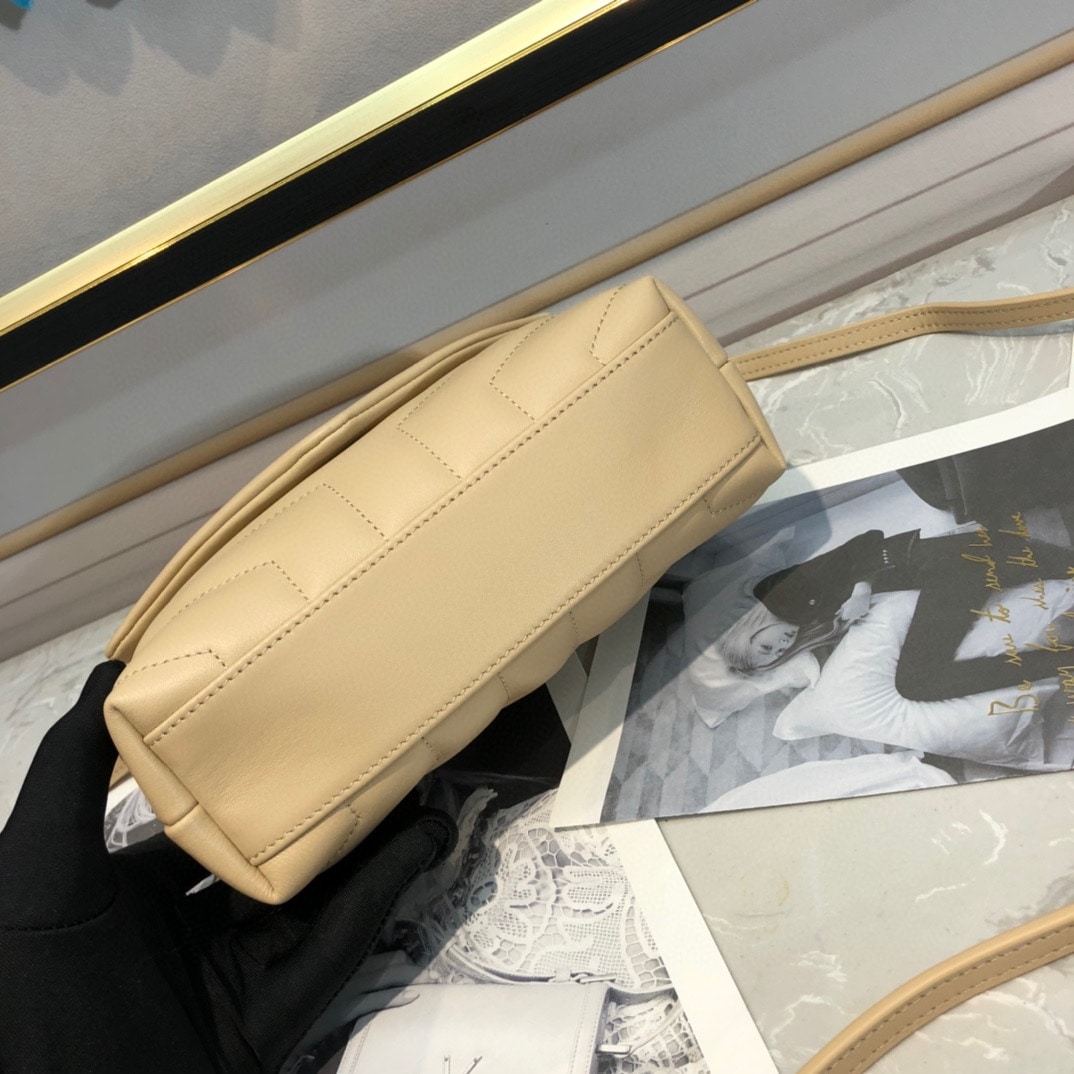 SAINT LAURENT LOULOU TOY STRAP BAG IN QUILTED Y LEATHER BEIGE 678401DV7072721 - Image 7