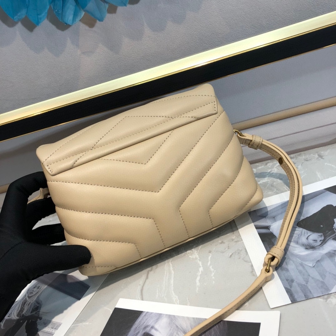 SAINT LAURENT LOULOU TOY STRAP BAG IN QUILTED Y LEATHER BEIGE 678401DV7072721 - Image 4