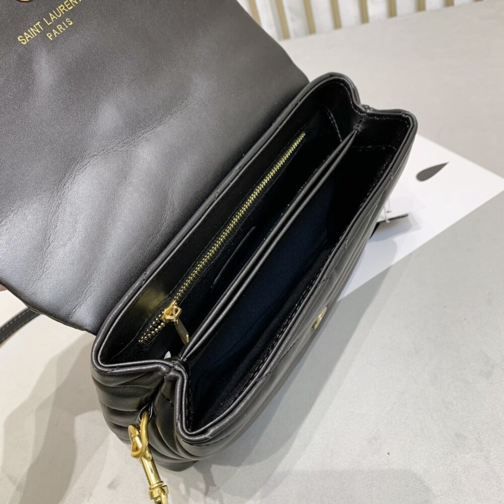 SAINT LAURENT LOULOU TOY STRAP BAG IN QUILTED Y LEATHER BLACK 678401DV7071000 - Image 6