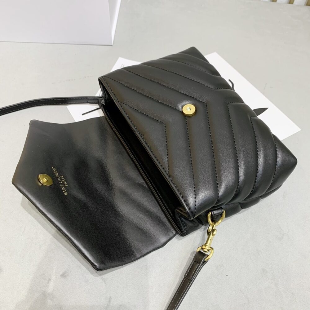 SAINT LAURENT LOULOU TOY STRAP BAG IN QUILTED Y LEATHER BLACK 678401DV7071000 - Image 3