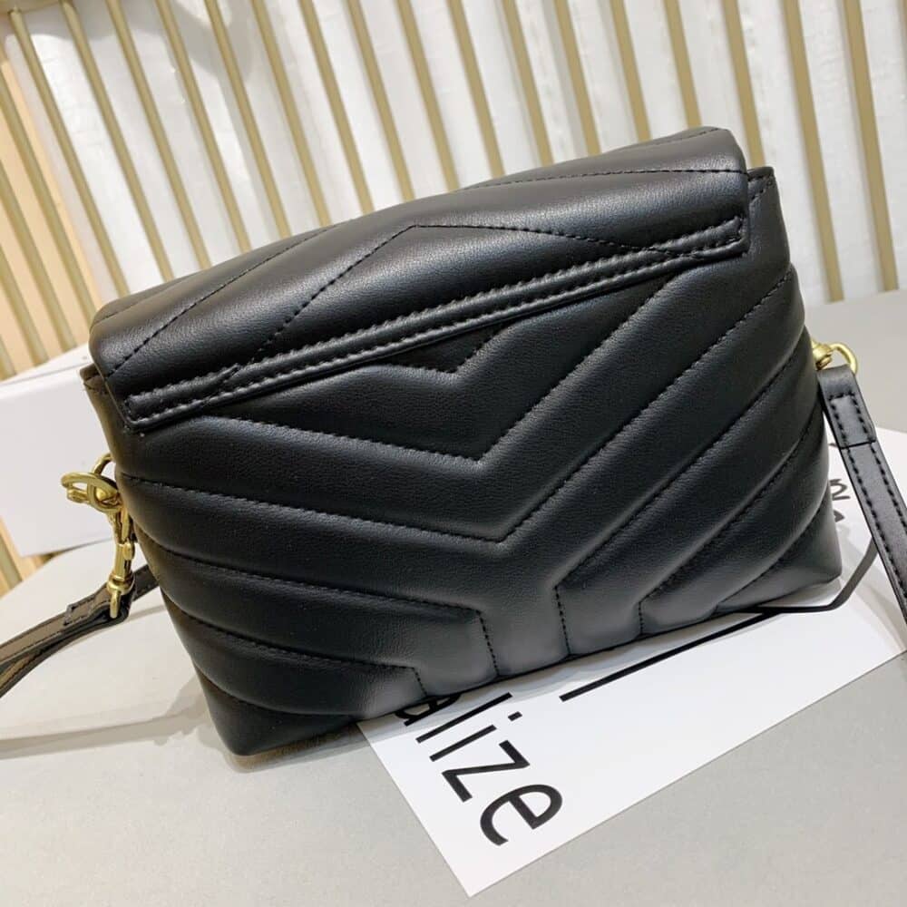 SAINT LAURENT LOULOU TOY STRAP BAG IN QUILTED Y LEATHER BLACK 678401DV7071000 - Image 7