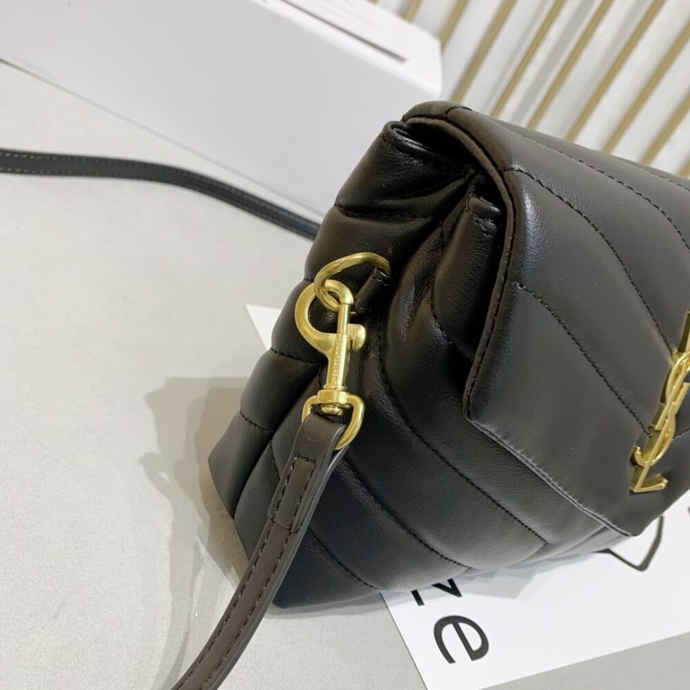 SAINT LAURENT LOULOU TOY STRAP BAG IN QUILTED Y LEATHER BLACK 678401DV7071000 - Image 9