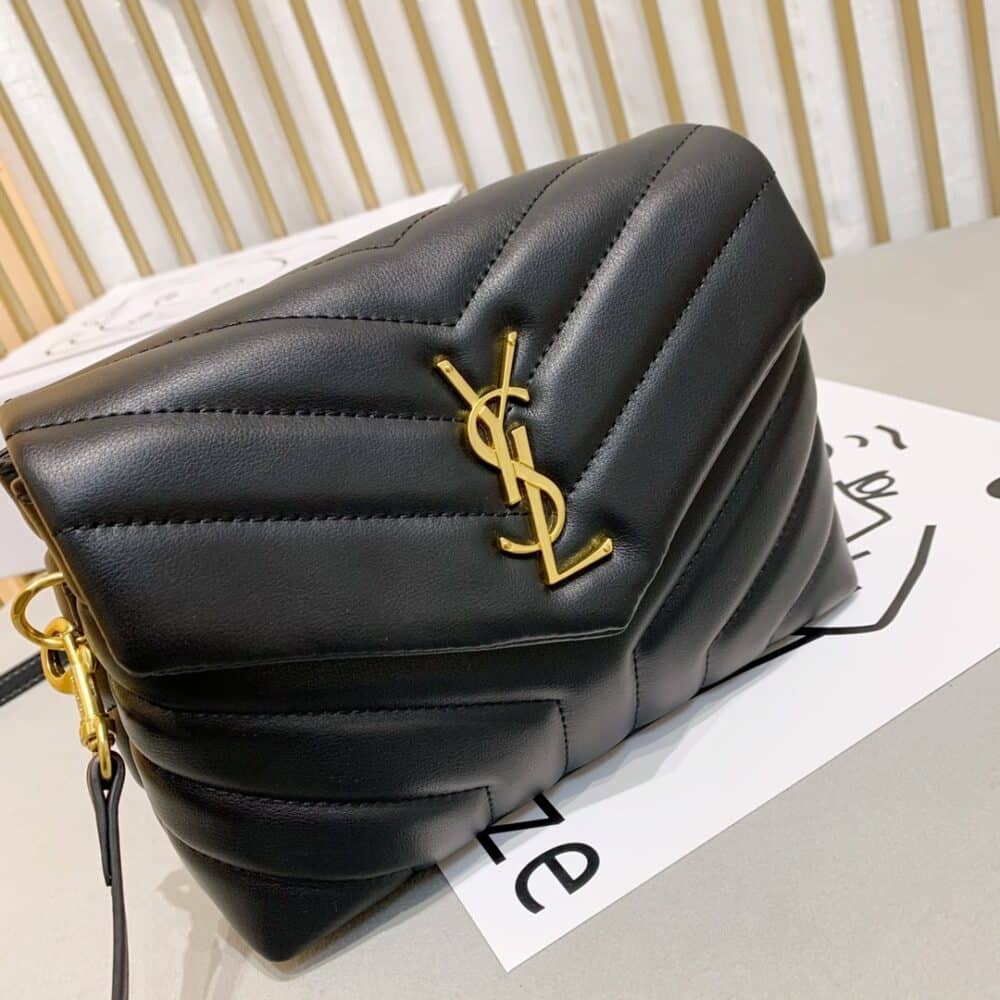SAINT LAURENT LOULOU TOY STRAP BAG IN QUILTED Y LEATHER BLACK 678401DV7071000 - Image 5