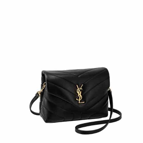 SAINT LAURENT LOULOU TOY STRAP BAG IN QUILTED Y LEATHER BLACK 678401DV7071000