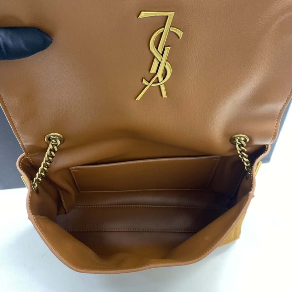 SAINT LAURENT KATE MEDIUM REVERSIBLE CHAIN BAG IN SUEDE AND SMOOTH LEATHER TAN - Image 7