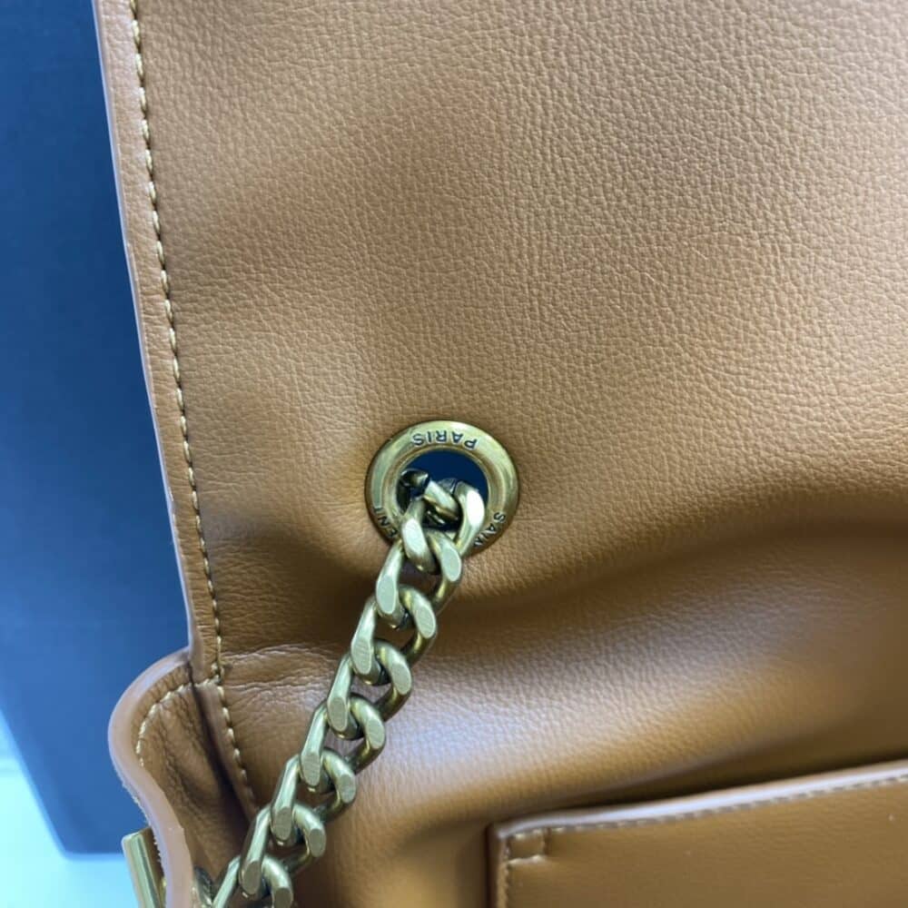 SAINT LAURENT KATE MEDIUM REVERSIBLE CHAIN BAG IN SUEDE AND SMOOTH LEATHER TAN - Image 8