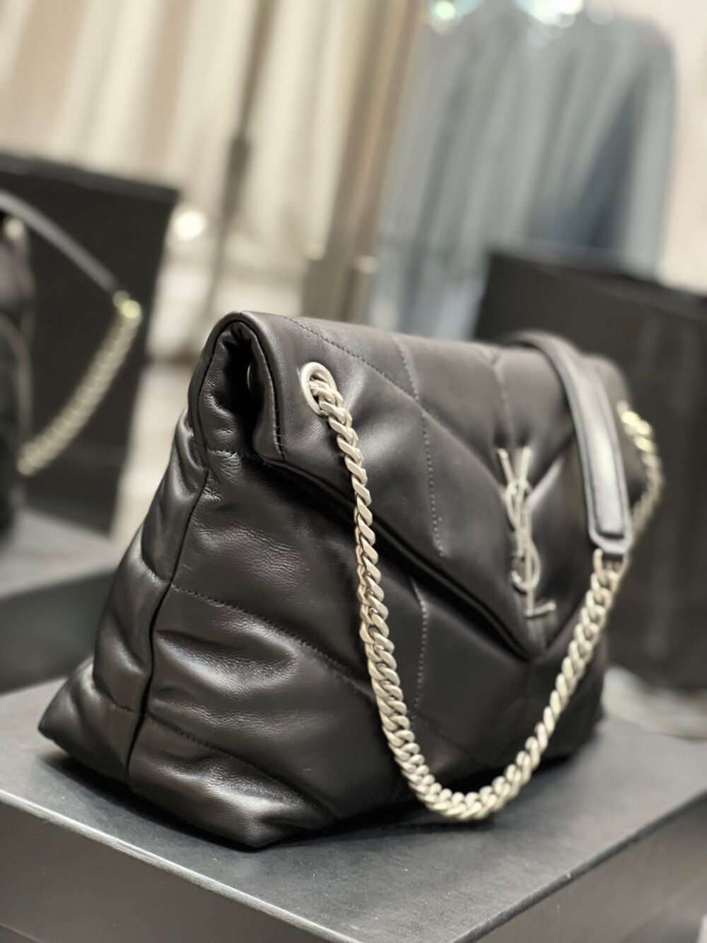 SAINT LAURENT PUFFER MEDIUM CHAIN BAG IN QUILTED 5774751EL001000 - Image 8